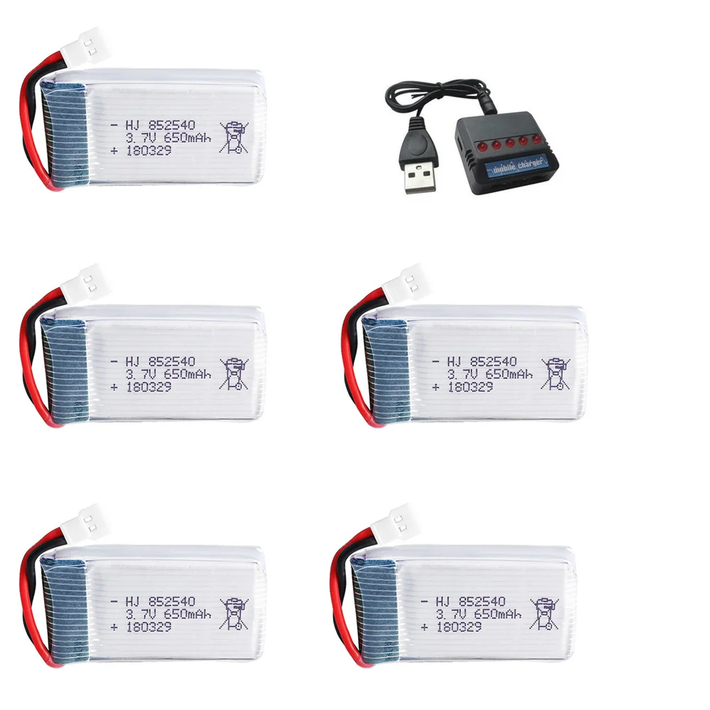 Высокая скорость 3 7 V 650mAH 25c для Sym X5C X5SC M68 HQ 905 CX 30 K60 Quadrocopter Lipo battery 852540 Battery + charger 5