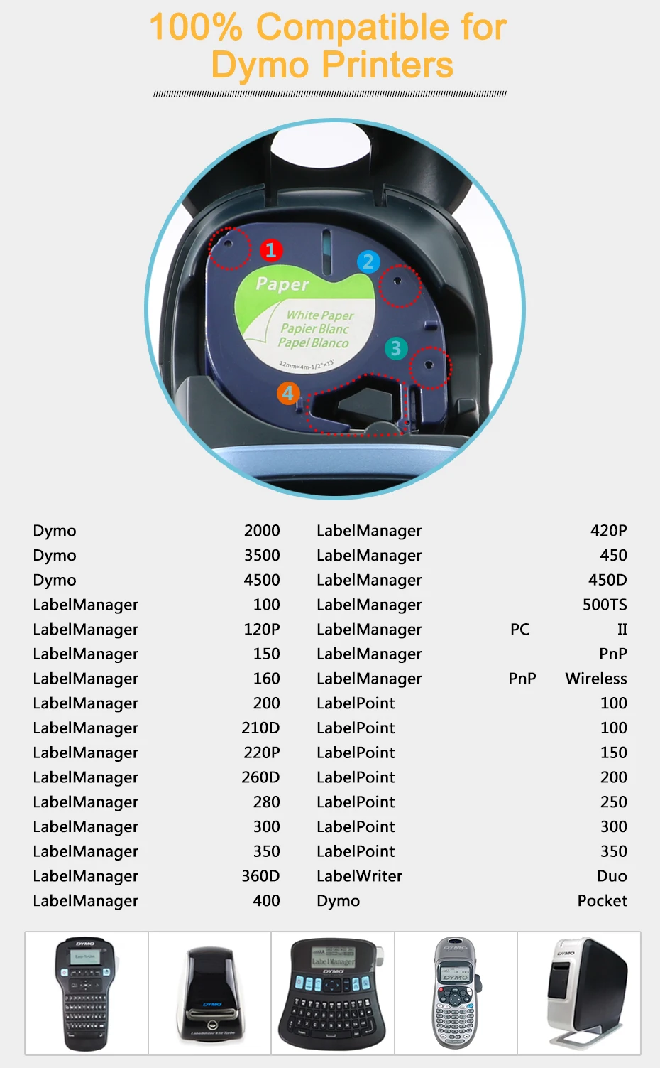 10 шт./партия для лента Dymo letratag 91201/91331/91221/59422 черного цвета на белом фоне(Пластик) формирующая листы для кровли 4 м* 12 мм проработал производитель этикеток dymo