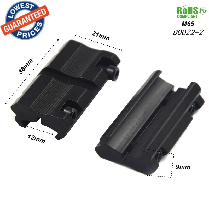 

1pair M65 DIY Picatinny 12mm to 21mm Standard Weaver Rail Mount Base Plane Bottom hunting 20mm Dovetail Weaver Picatinny