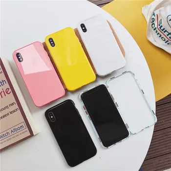 

Color Magnetic King for iPhone X 6 6s 7 8 6plus 6splus 7plus 8plus Acrylic Glass Case Cover(Pink/green/yellow/black/white)