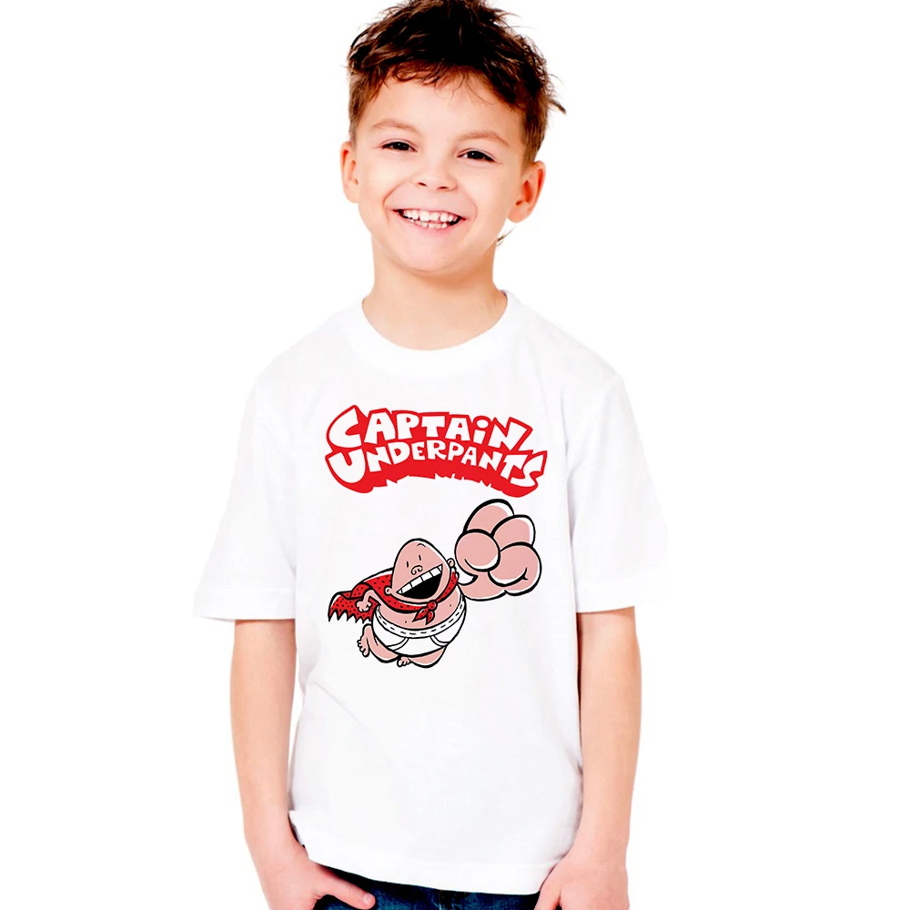 

2018 New Captain Underpants Kids T Shirt Summer Short Sleeve Children Tshirts Boys Girls Unisex T-shirt Cartoon Baby Tops Tees