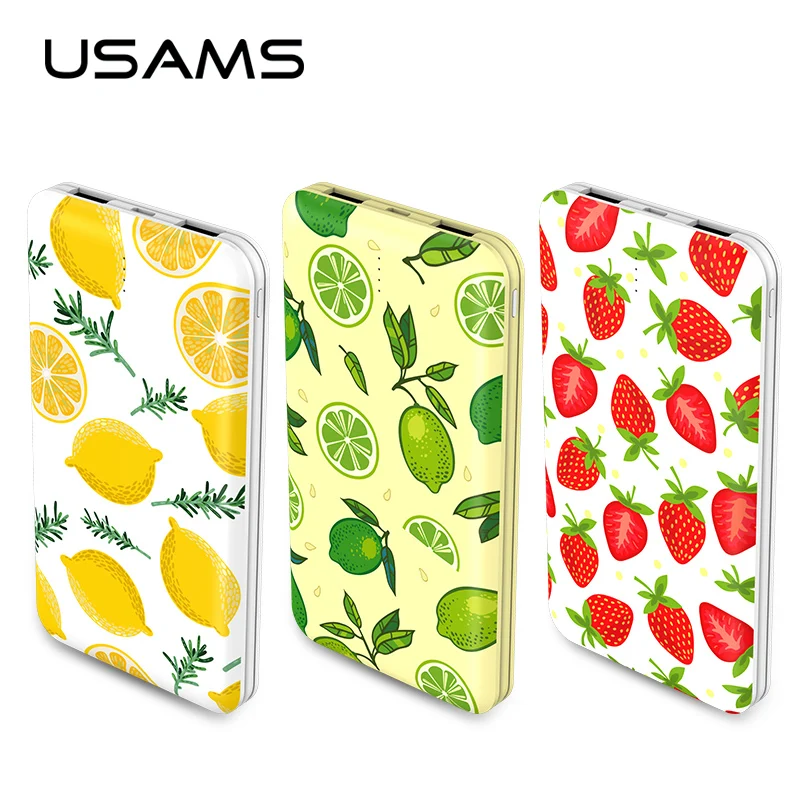 USAMS милый power Bank 10000 мАч для Xiaomi портативное зарядное устройство телефон внешний