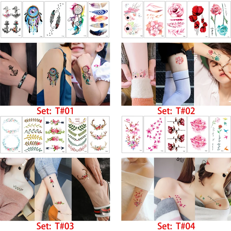 Временные водостойкие тату наклейки для боди арта 5 шт./компл. 10 5*6 см|tattoo sticker|tattoo
