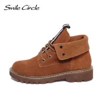 2017 Autumn Shoes Women Winter Ankle Boots Genuine Leather Suede boots Women’s Martin boots platform boots botas femininas