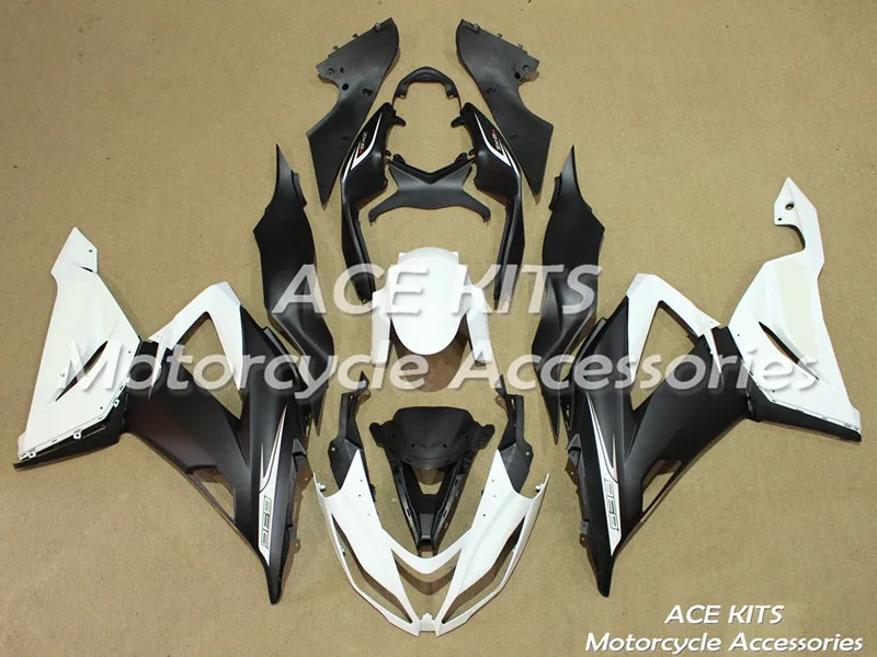 

New ABS motorcycle Fairing For kawasaki Ninja ZX6R 636 2013 2014 2015 2016 Injection Bodywor astonishing Black White ACE No.32