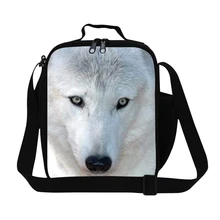 Изолированный волк рюкзак с принтом для детей Bolsa Lancheira Termica сумка для еды портативный для пикника Ланч сумка Ланч-бокс для детей