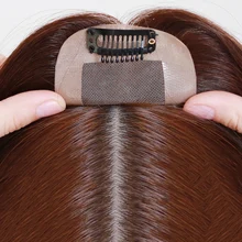 Женский/мужской парик с челкой синтетические прямые искусственные волосы материал волосы ручной работы Топпер шиньон