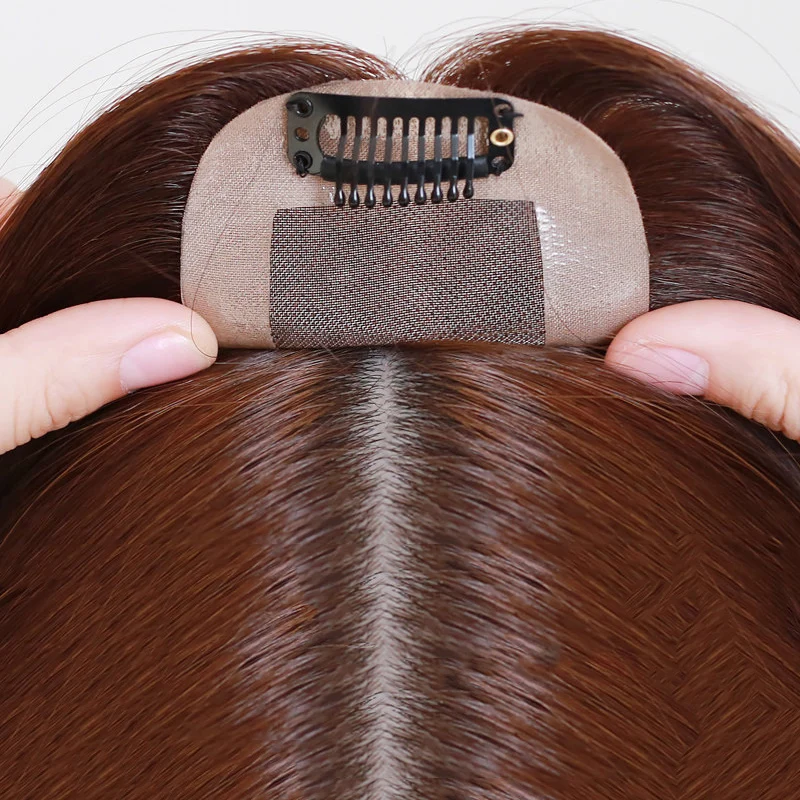 

Women/Man Toupee With Bangs synthetic Straight Artificial Hair Material Hair Hand-made Topper Hairpiece