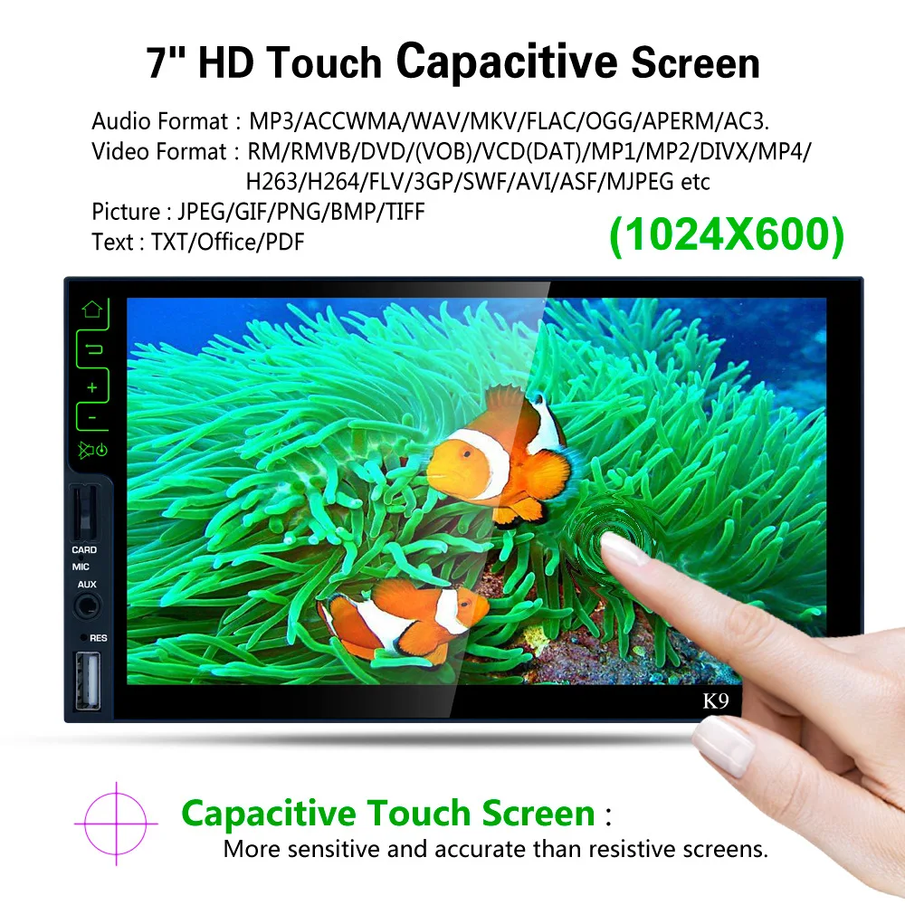 Discount 7" Capacitive Touch Screen Android 6.0 Car Multimedia Player Bluetooth Car DVD Player Wifi GPS Navigation with AM/FM Radio Tuner 1