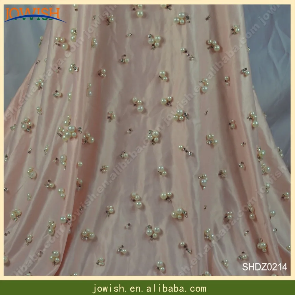 

Pink Color African Lace Fabric 2018 Latest Nigerian Satin Beaded Laces Fabric. High Quality French Lace Fabric with rhinestone
