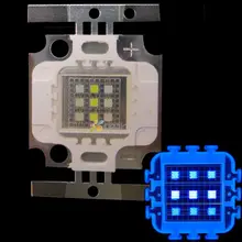 10W квадратный 3x холодный белый 10000K+ 6x Королевский синий 450nm-455nm мощный светодиодный светильник для аквариума