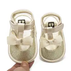 Обувь для маленьких девочек, детские Нескользящие обувь бант Принцесса, обувь для маленьких девочек, мягкие ходунки для девочек
