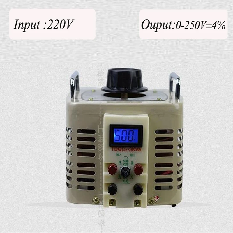 Digital Display Voltage Regulator 220v Single Phase 3000w Auto coupled Contact AC 0 400v500v