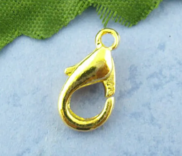 DoreenBeads 10 шт. золотистый крючок для украшений Лобстер попуги застежки 14х7 мм |