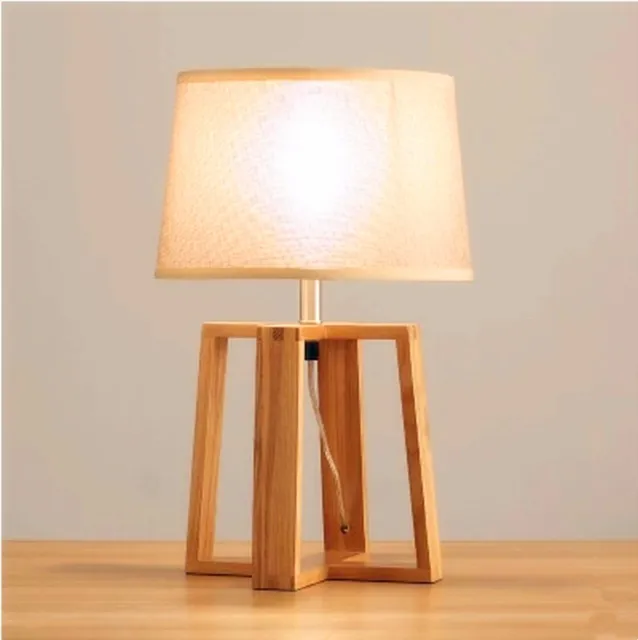 Retro High Quality Loft Vintage E27 Table Lamp Wood Cloth Light Retro High Quality Loft Vintage E27 Table Lamp Wood Cloth Light Fixture Bedside Reading Desk