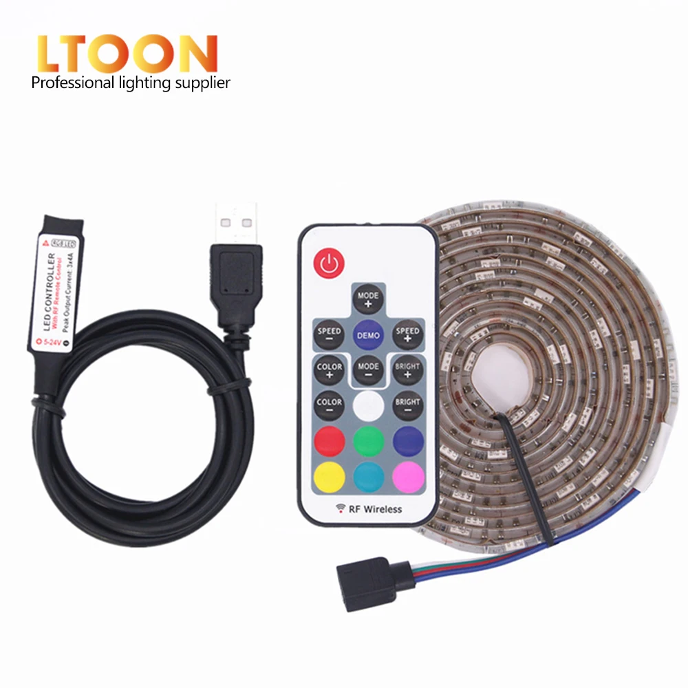 [LTOON]USB Светодиодная лента 2835SMD DC5V гибкая светодиодная 1 м 2 3 4 5 HDTV ТВ Настольный