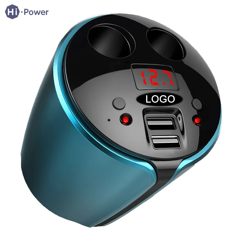 

Auto Car Charger 2 USB Port 2 Way 120W DC 12-24V LED Display Universal Car Cigarette Lighter Charge For iPhone Samsung Ipad
