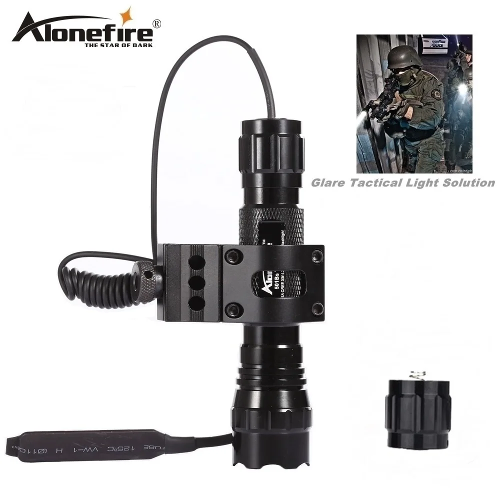 Тактический фонарик Alonefire 501B Cree xml T6 L2 охотничий рельсовый фонарь для виверной