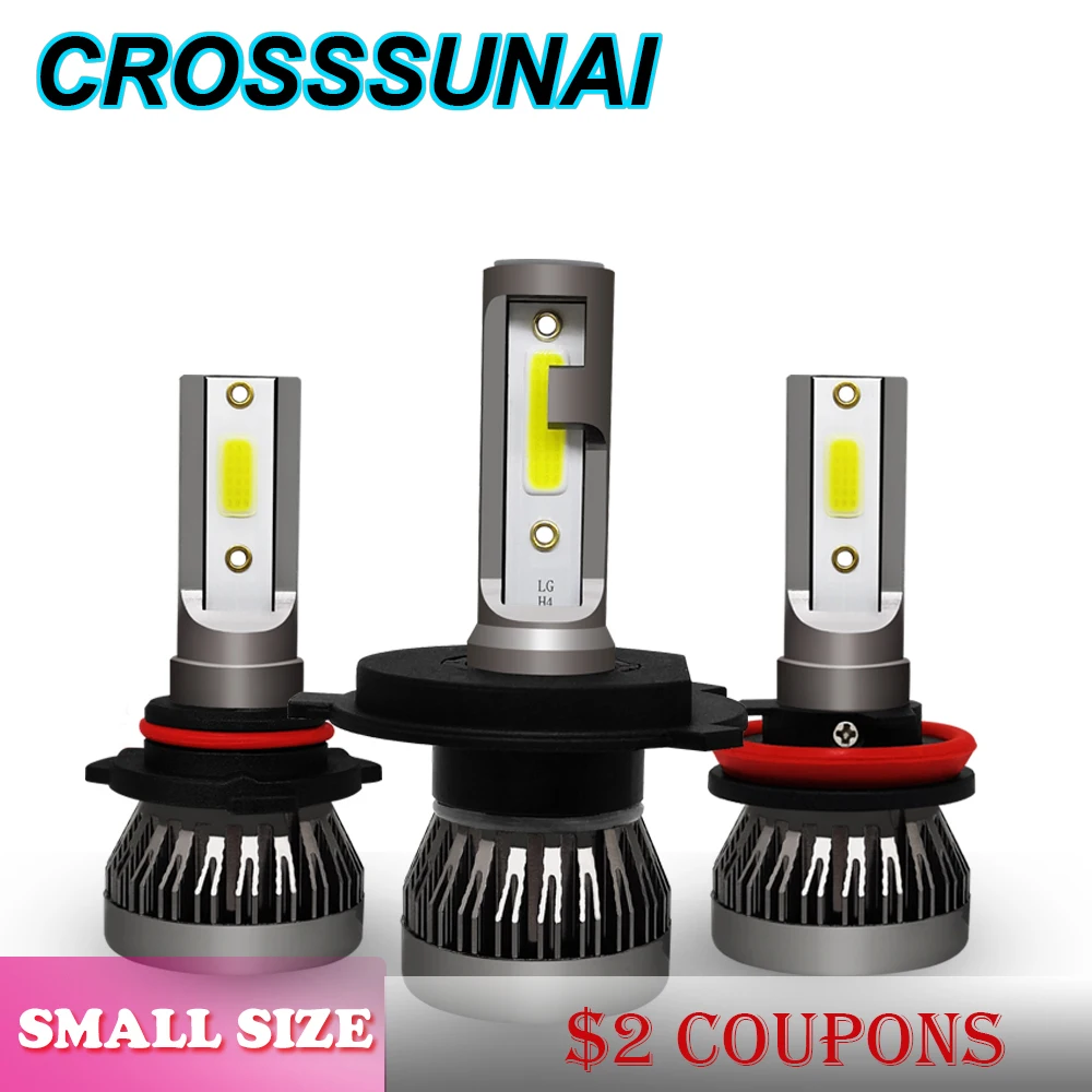 

CROSSSUNAI Mini 1 Car LED Headlight H4 H1 H7 9005 9006 Led Lamp 36W Auto light 8000LM 6000K 12V 24V Accessories Car Styling