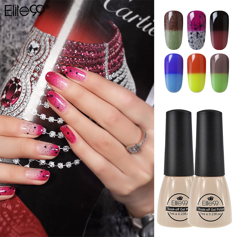 

Elite99 7ML Nail Art Thermal Changing Colors Series Nail Gel Polish Soak Off UV LED Gel Nail Art Varnish Manicure Lacquer