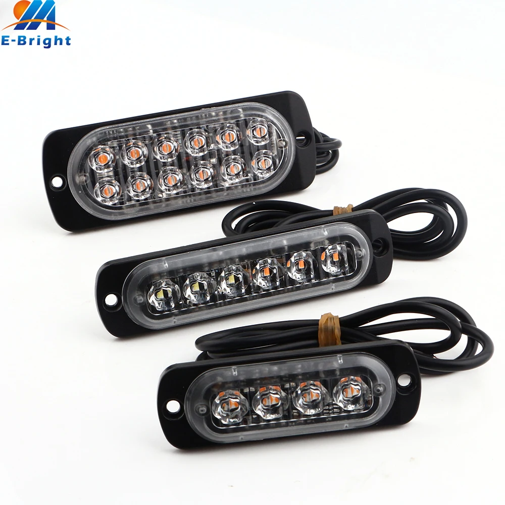 2pcs (1 set) Warning Light 4 SMD Thin Daytime Running Lights Truck Car Styling Signal Emergency