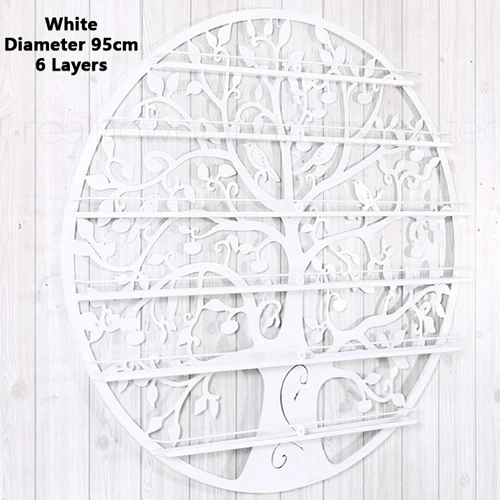 White-Diameter 95cm 5/6 слоев железного лака для ногтей полка для маникюра специальная косметика Бутик Магазин полки круглый гель лак для ногтей дисплей настенный стеллаж - Цвет: White-Diameter 95cm