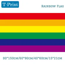 ЛГБТ 150*90 см 3x5 футов 60*90 см 15*21 см 40*60 см красочные радужные флаги мира баннер Прайд Лесбиянок Гей парад флажки для домашнего декора