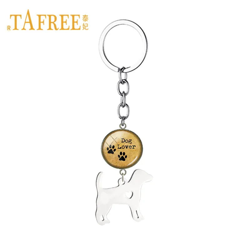 TAFREE винтажный собачий брелок любовь принт лапы питомца UK Beagle для автомобиля