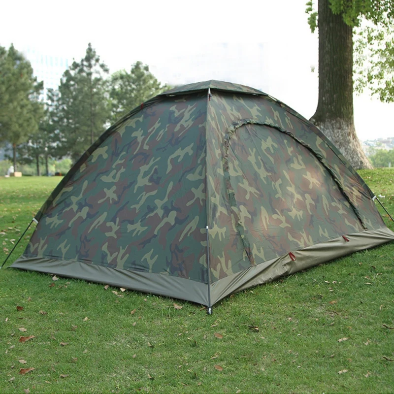 1-4Person Portable Camouflage Tent Outdoor Camping Outdoor Hiking Hunting Recreation Breathable Sun Shade Ultraviolet-proof Tent