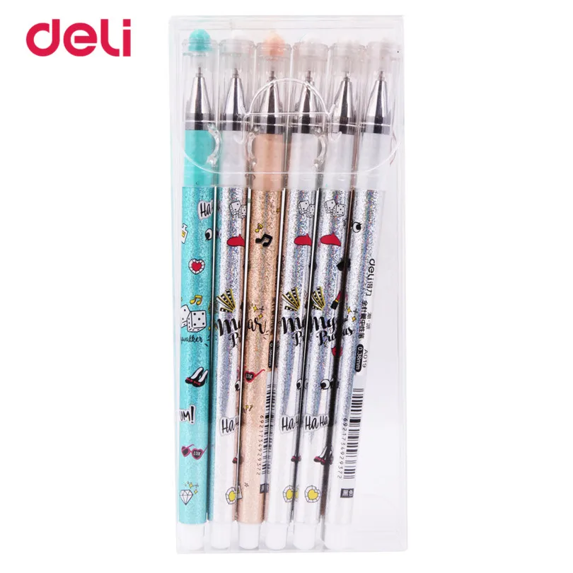 12 pcs a pack Гелевые, Дели ручки 12 шт. в упаковке, Студенческая обувь, черная, чернила для канцелярских принадлежностей милые офисные дешевые школьные принадлежности канцелярские принадлежности для написания 0,38 мм - Цвет: 12 pcs a pack