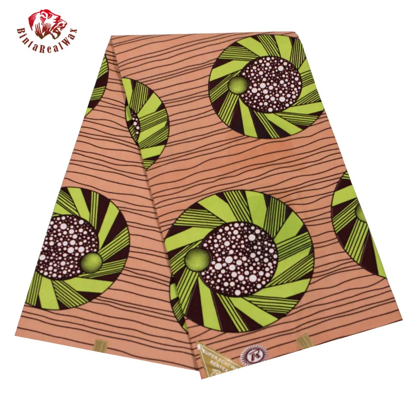 

2019 Ankara African Polyester Wax Prints Fabric Binta Real Wax High Quality 6 yards African Fabric for Party Dress fp6207