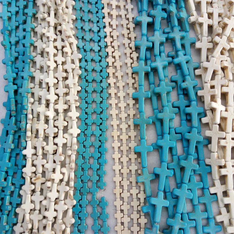 

8*10/12*16/18*25mm Loose Spacer Cross Seed Beads Blue White Turquoises Beads Jewelry Making Stones For Bracelet Necklace diy New