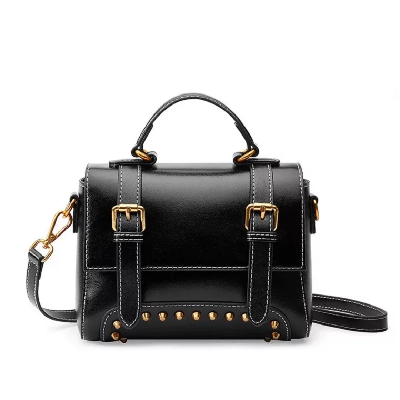 

New summer simple leather small square bag fashion women's bag one shoulder cross carry portable women's bag