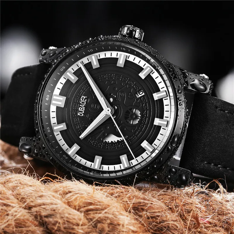 

2018 New Sports Mens watches Top brand luxury Watch High Quality Leather Waterproof Quartz Wrist Watches For Men Relojes Hombre