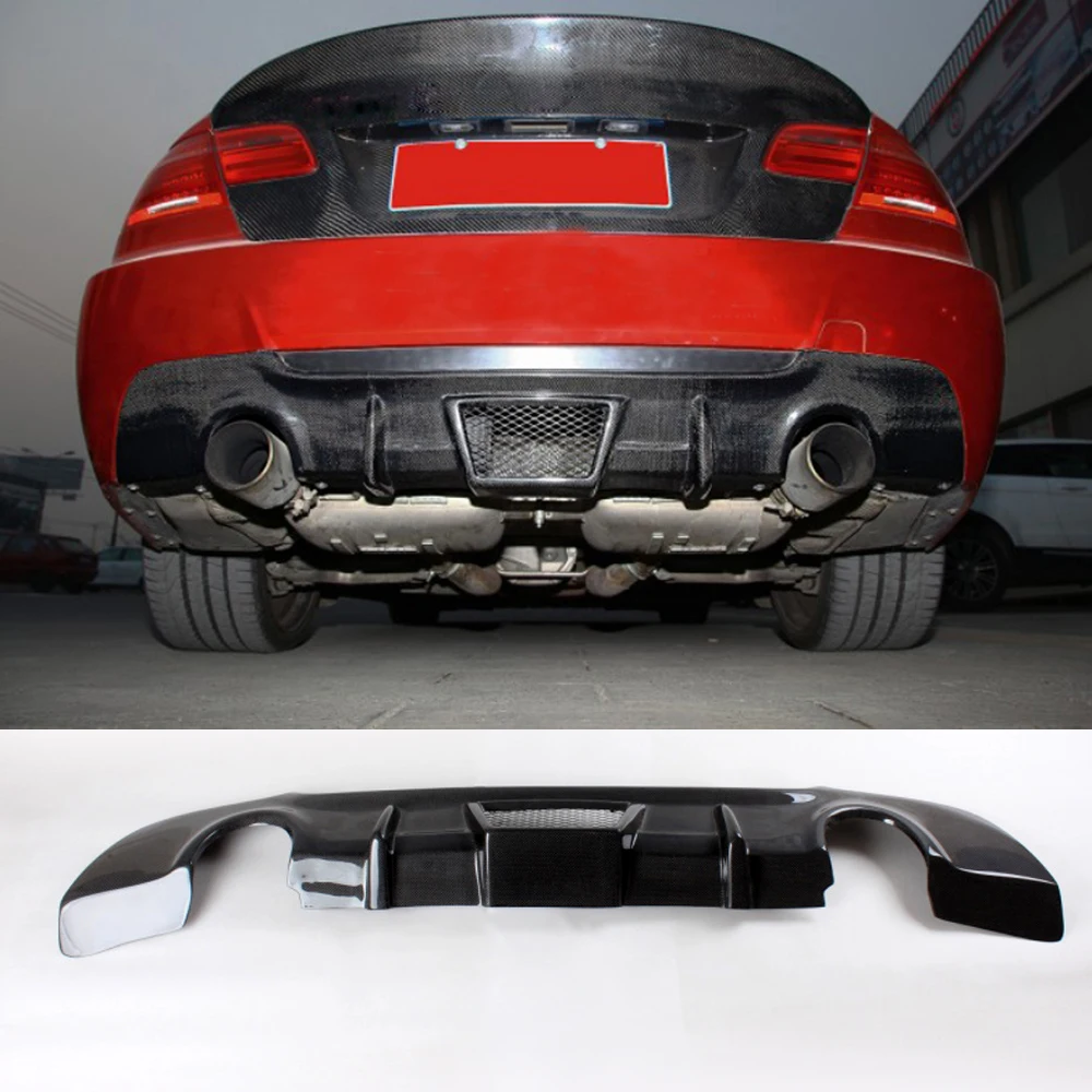 Для BMW E92 325i M Sport 2008-2011 задний бампер диффузор для губ карбоновое волокно задний бампер фартук спойлер