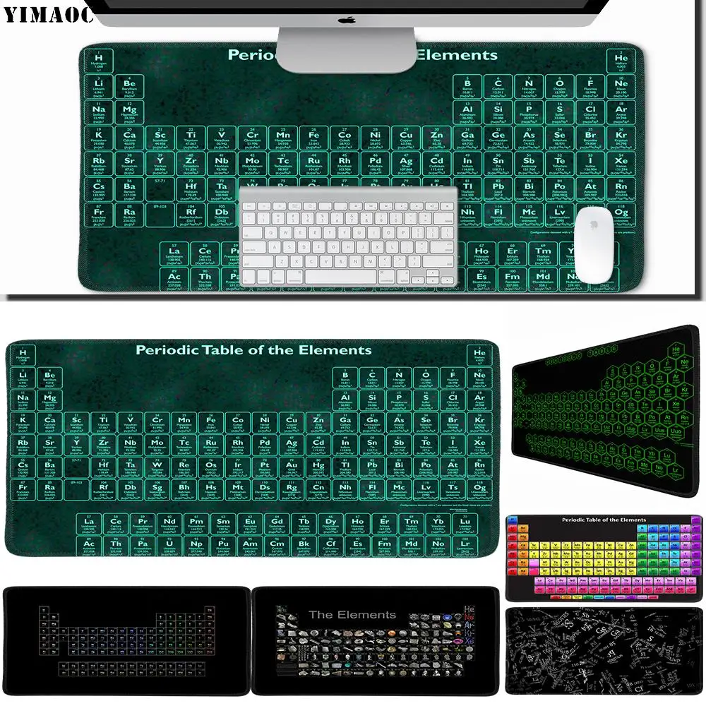 

YIMAOC 30*60 cm Large Mouse Pad Gamer Mousepad Rubber Gaming Desk Mat with Locking Edge Periodic Table of Elements