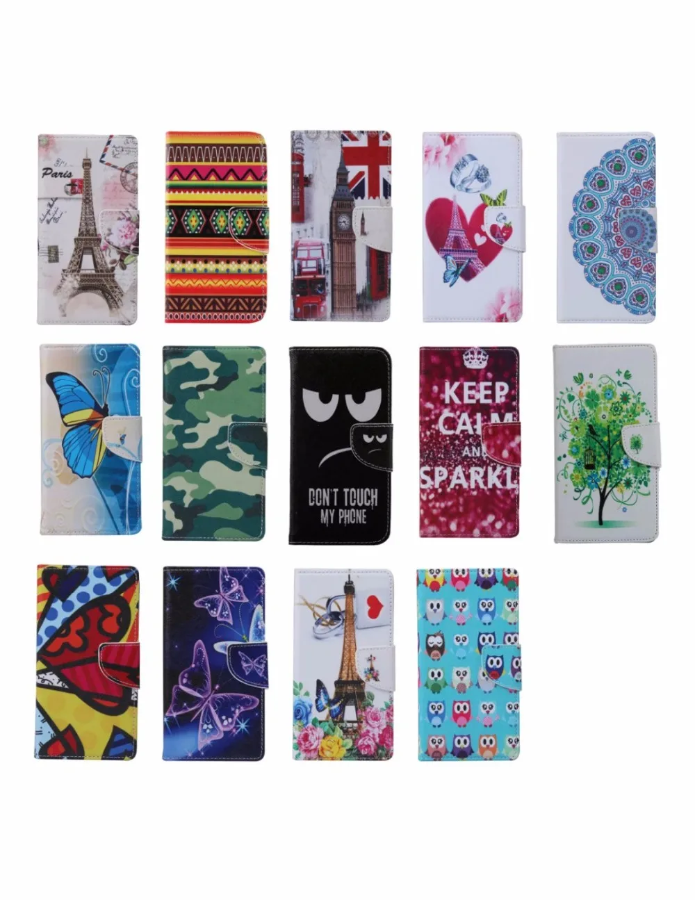 50pcs/lot Brand New Cute Cartoon animal print owl monkey tower wallet for Samsung Galaxy A3 2016