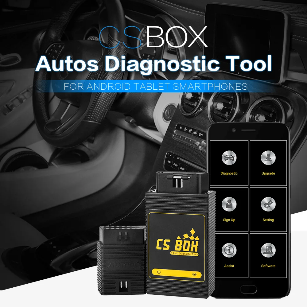 AUTOOL CS BOX OBDII автоматический диагностический инструмент и т. д. Подушка безопасности ABS PDF ключ кодирования полная система Bluetooth для Android планшет ПК смартфон