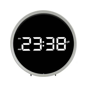 

Timer Display Double Ring White Black Desk Electronic Digital LED Clock FM Radio Snooze Function Alarm Clock Table Watch