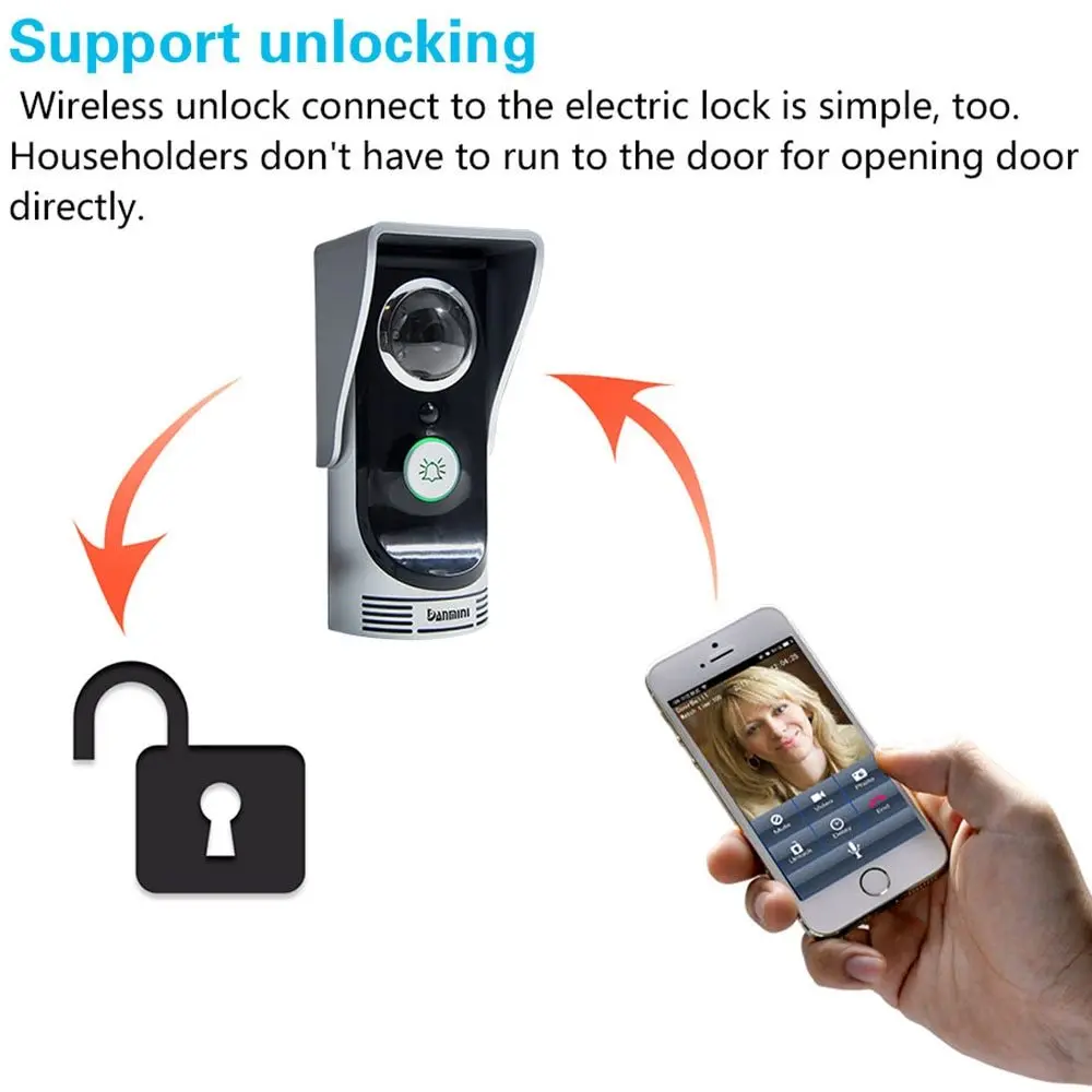 

WIFI Doorbell Video Intercom Door Phone Wireless Digital Smart Peephole Viewer Camera 2.0 Megapixel Night Vision Door Bell