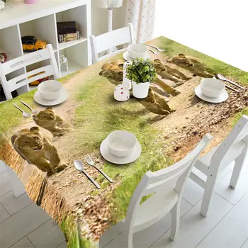 

Animal Tablecloth rectangular Waterproof Coffee Cabinet Table cloth wedding Round table cover Customized size Pillowcase