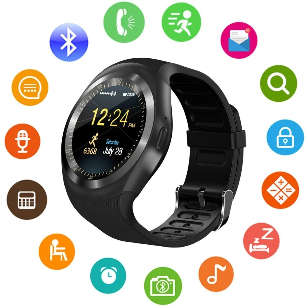 

NEW Y1 Smart Watch Multi-language Support SIM Cart with Bluetooth Calling Pedometer Sleep Monitor Sedentary Reminder Woemn