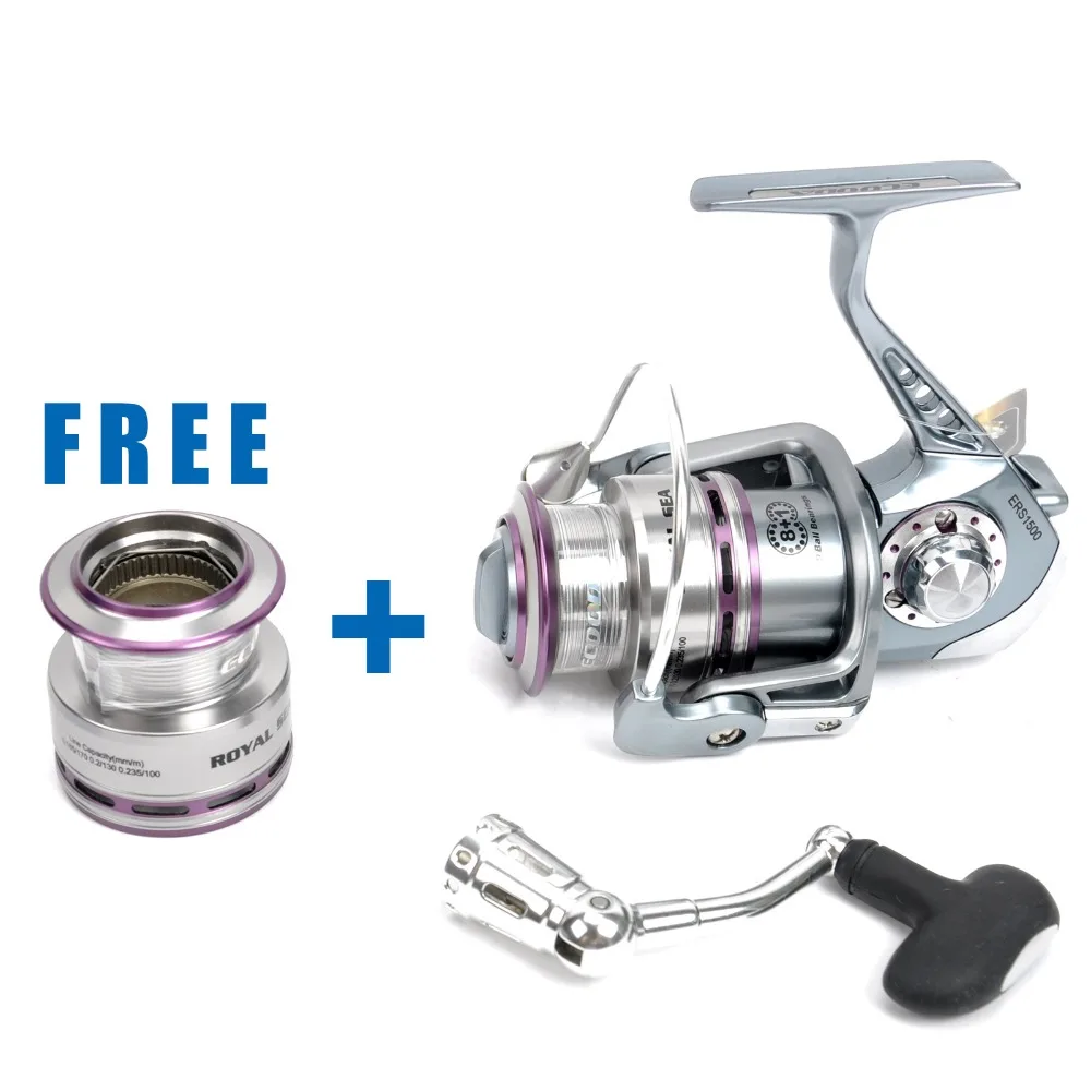 Катушка для спиннинга ECOODA Royal Sea металлический корпус две алюминиевые катушки