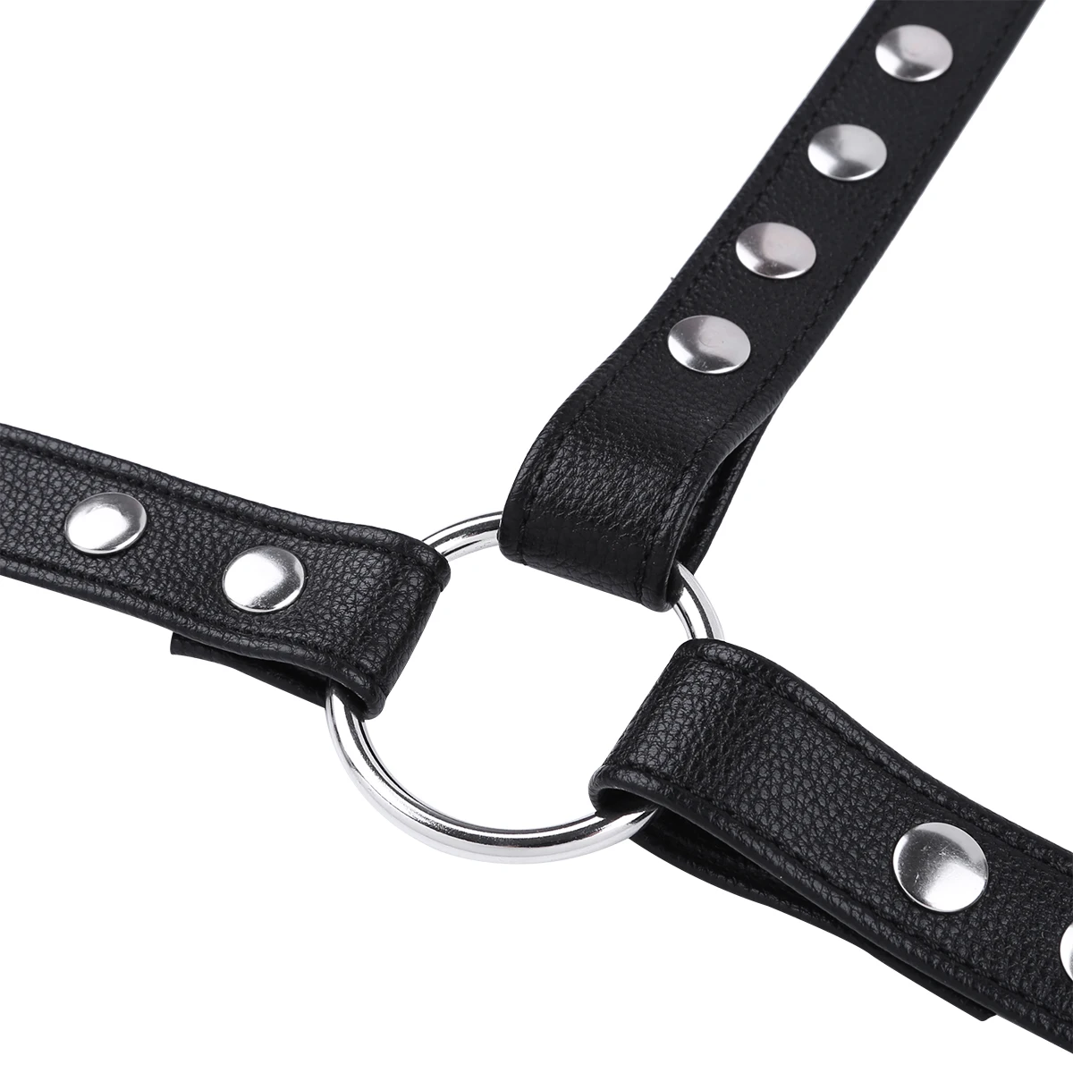 Men Chest Harness Belt Sexy Mens Harness Straps Faux Leather Adjustable Body Chest Harness Belt Zentai With Metal O-rings Fancy Club Party Costumes