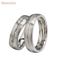 Newshe классический Нержавеющая сталь кулоны для него и для нее кольца для влюбленных Обручение полосы ювелирные изделия
