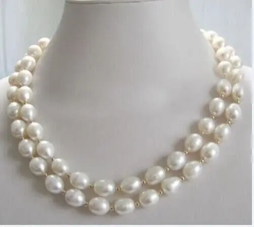 

36 INCH 11-13MM SOUTH SEA WHITE PEARL NECKLACE 14K GOLD CLASP