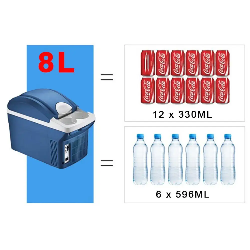 8L Mini Portable Cooling Warming Refrigerators Freezer Insulation Box Dual Use Cooler Warmer For Auto Car Outdoor Picnic Travel