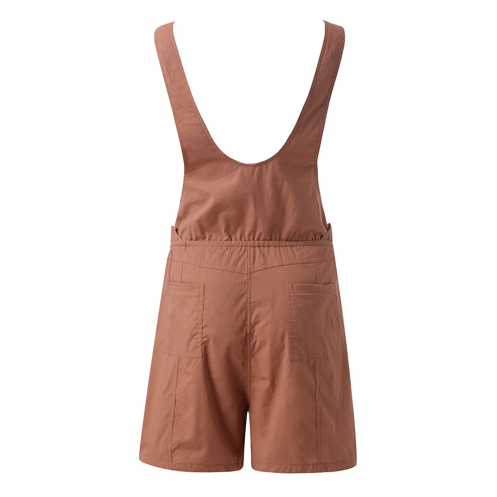 Летний женский хлопковый свободный короткий комбинезон без рукавов с карманами для беременных женщин; Одежда для беременных;# g40US