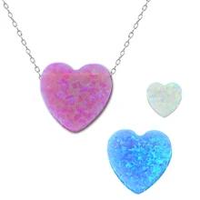 1 Pc Real Opal Necklace Pendant Jewelry Heart Shape Design with 925 Silver Choker Necklace 2016