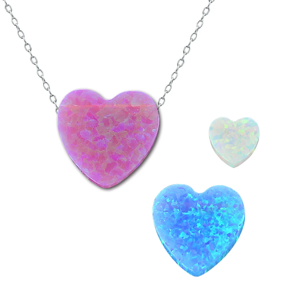 1 Pc Real Opal font b Necklace b font font b Pendant b font Jewelry Heart